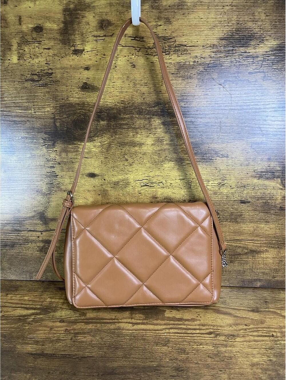 A New Day Camel Brown Faux Leather Crossbody Bag